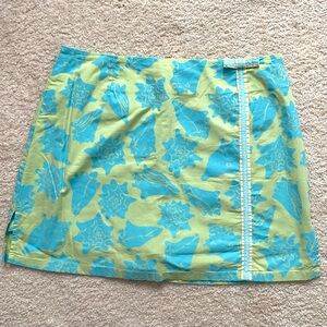 Lilly Pulitzer Green and Blue Vintage Conch Shell Print Skort Women’s Size 6